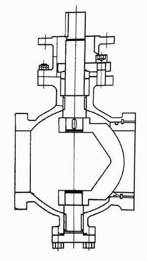 调节V型球阀结构示意图